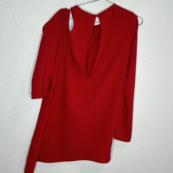 NWT IRO Awati Asymmetrical Poppy Red Mini  Dress Size 40/ US Large - Picture 6 of 16